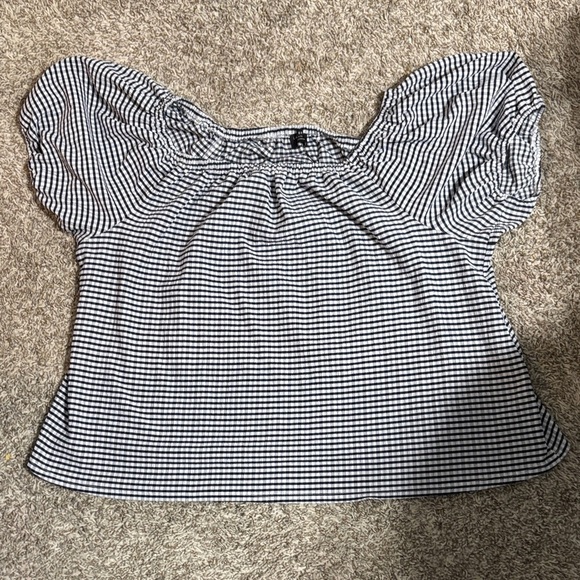 Lane Bryant Black and White Gingham Blouse - Picture 1 of 5